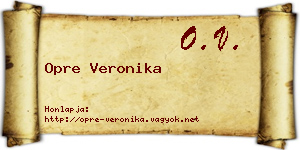 Opre Veronika névjegykártya